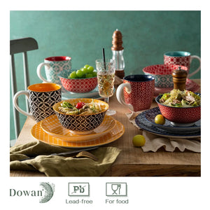 Vibrant Joy Colorful Ceramic Dinnerware Set - Set of 16