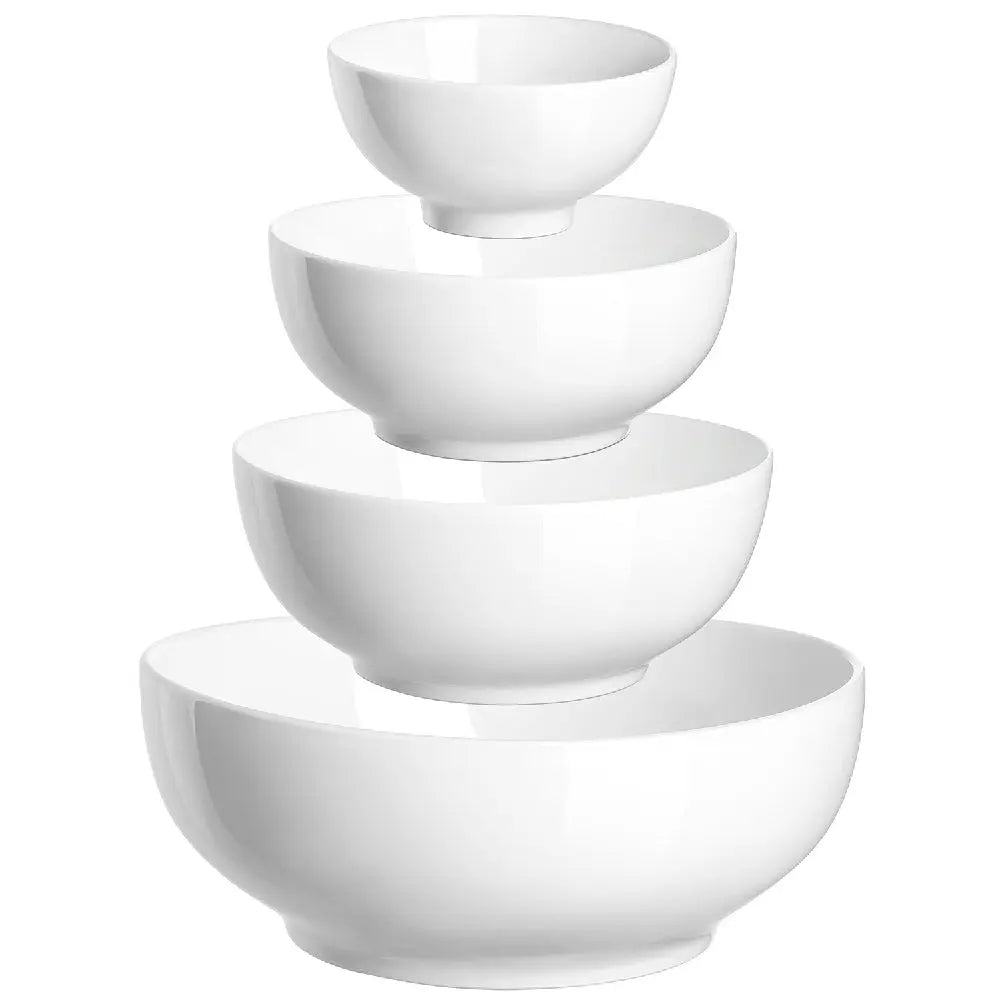 DOWAN Ceramic 4.25/2/0.5 Qt Mixing Bowls for Kitchen, Nesting  Large Mixing Bowl Set for Space Saving Storage, Great for Cooking, Baking,  Prepping: Home & Kitchen