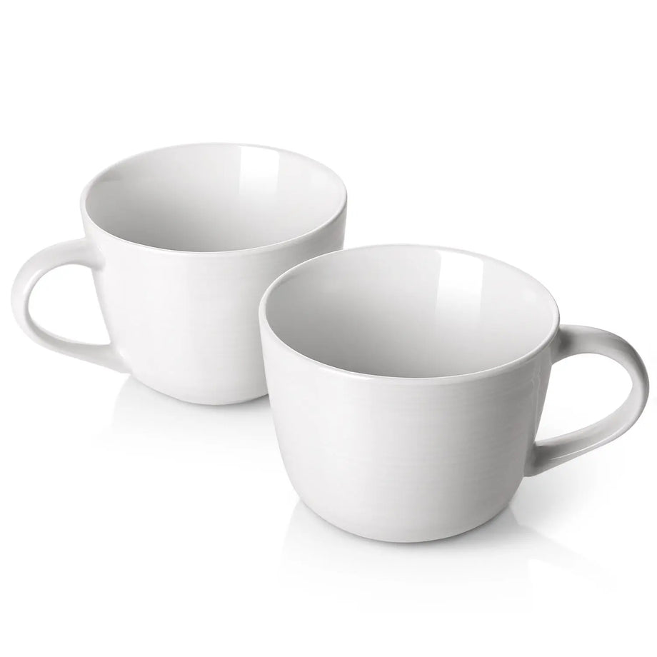 Set of 2 Mugs with Lid - White