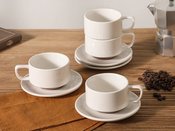Pebblone Coffee Cups and Saucers - Set of 4