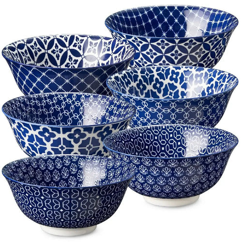 Blue Fusion Cereal Bowls - Set of 6 - Dinnerware