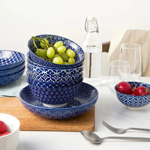 Blue Fusion Cereal Bowls - Set of 6 - Dinnerware