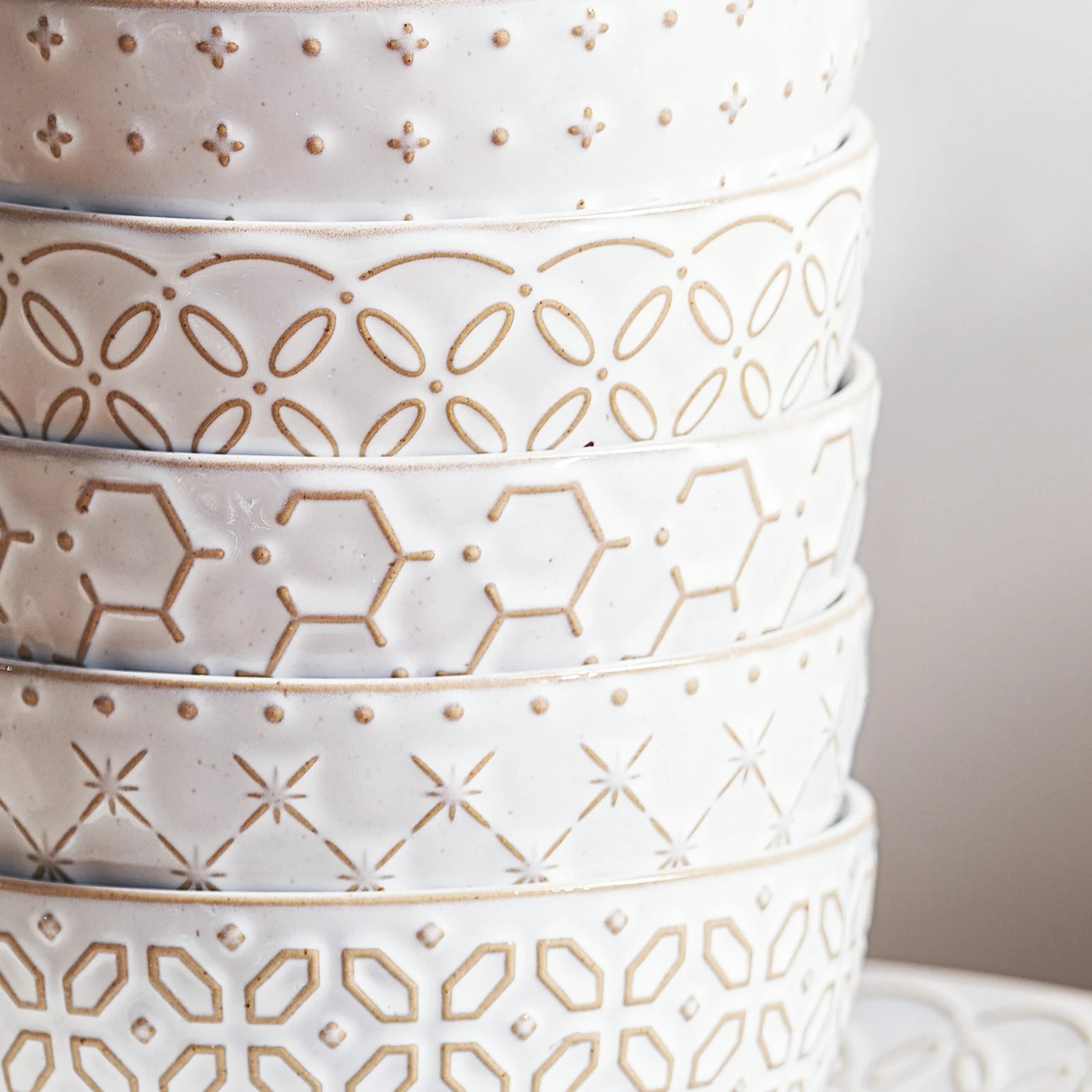 Wovira Stoneware Cereal Bowls - Set of 6 - Thumbnail 4