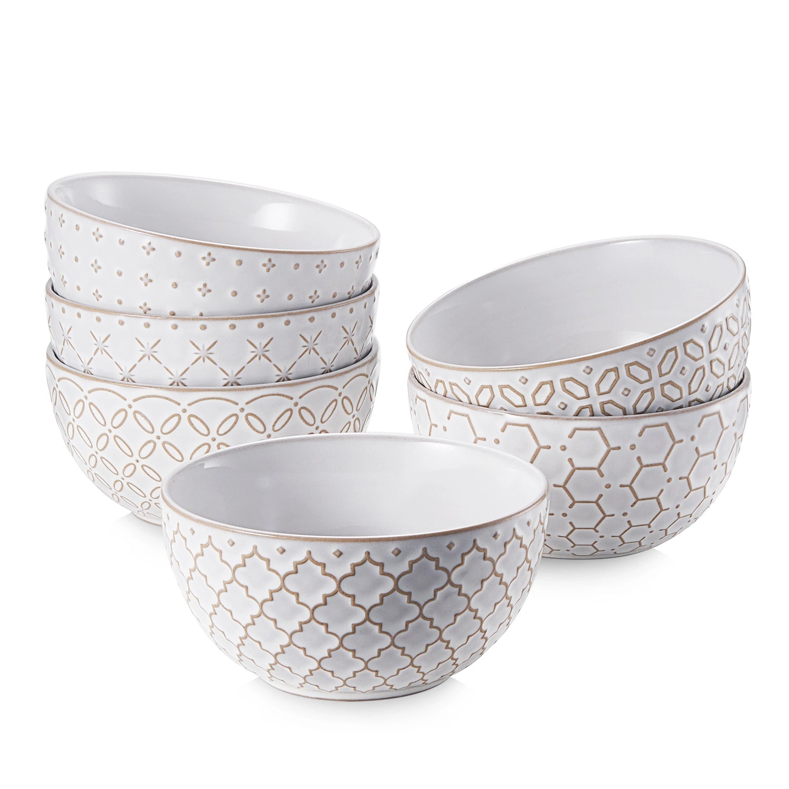 Wovira Stoneware Cereal Bowls - Set of 6
