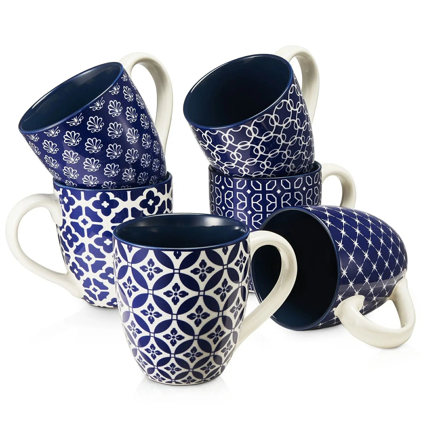 Vintage Blue Coffee Mugs - Set of 6 - Thumbnail 2