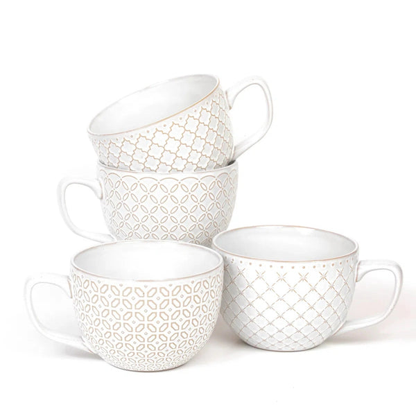Wovira Large Coffee Mugs - Set of 4 - Drinkware