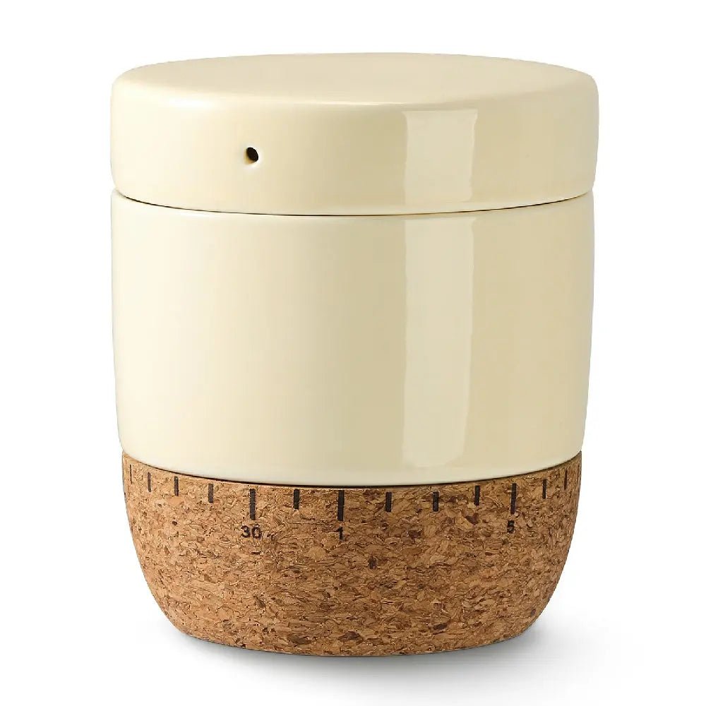 Beige Butter Keeper with Cork Base - Set of 1