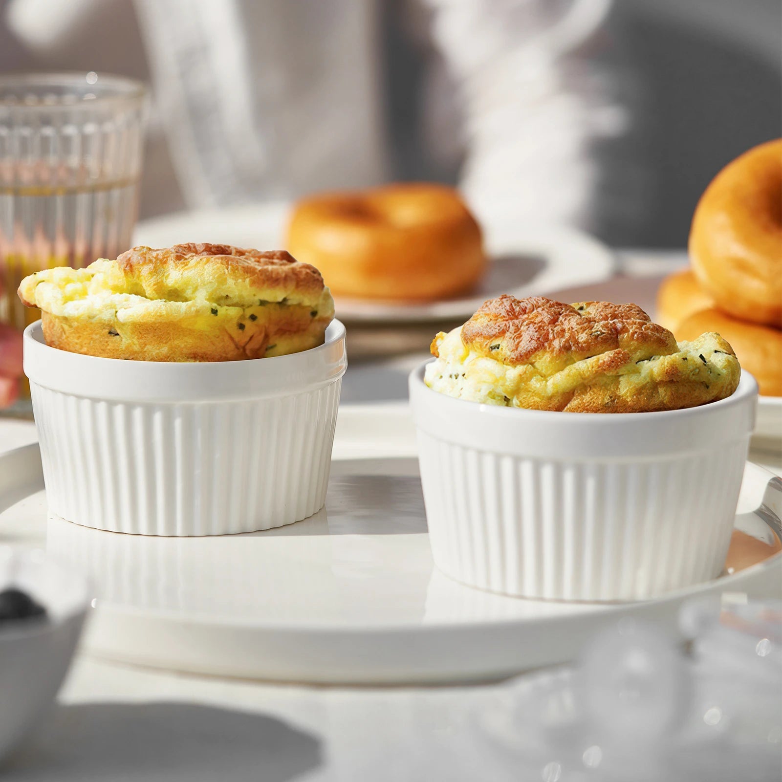 Wedding White Porcelain Covered Ramekins - Set of 6 - Thumbnail 5