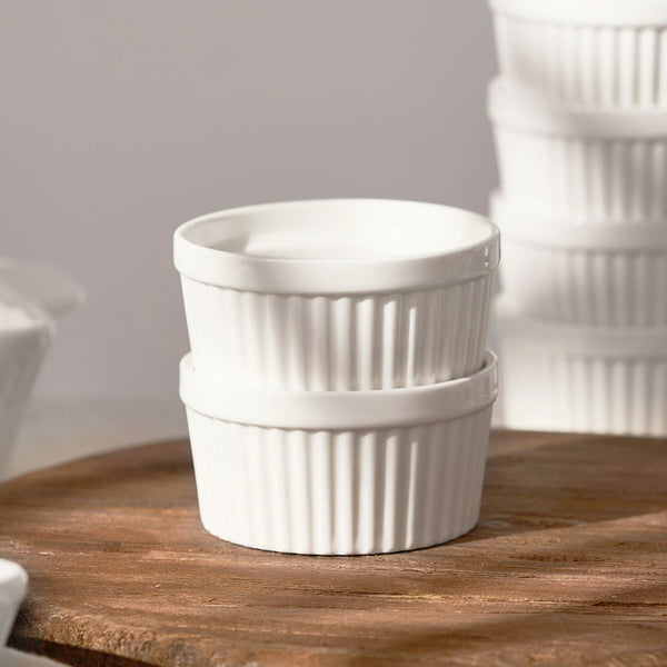 Wedding White Porcelain Ramekins - Set of 6 - Bakeware