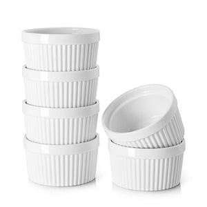 Wedding White Porcelain Ramekins - Set of 6 - Bakeware