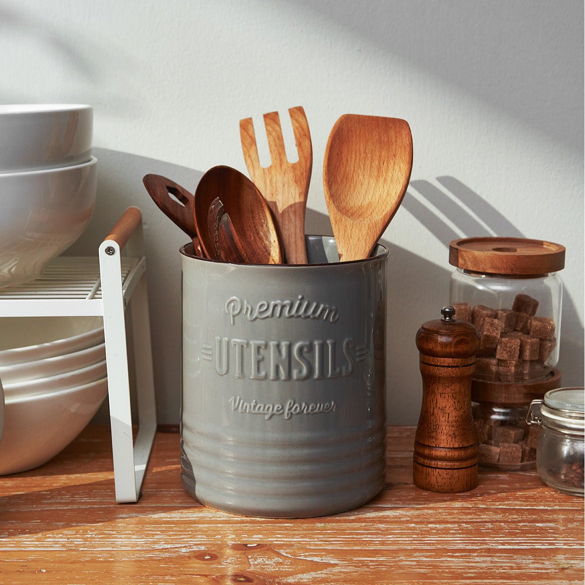 Farmhouse Kitchen Utensil Holder - Set of 1 - Thumbnail 5