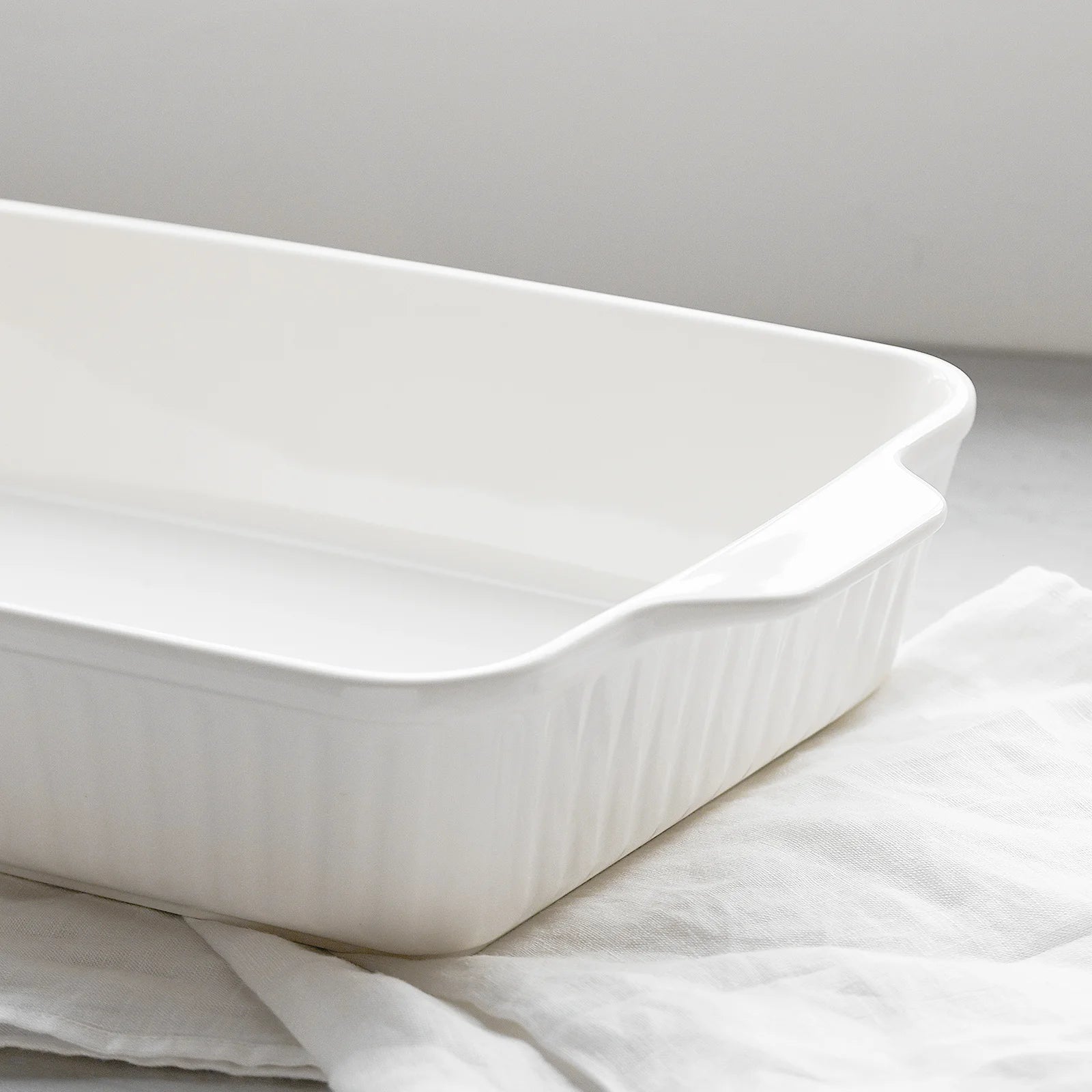 Wedding White Porcelain Baking Dish - Set of 1 - Thumbnail 5