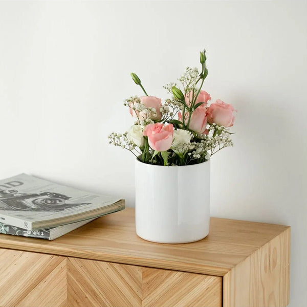 White Ceramic Utensil Holder - Set of 1 - Dinnerware