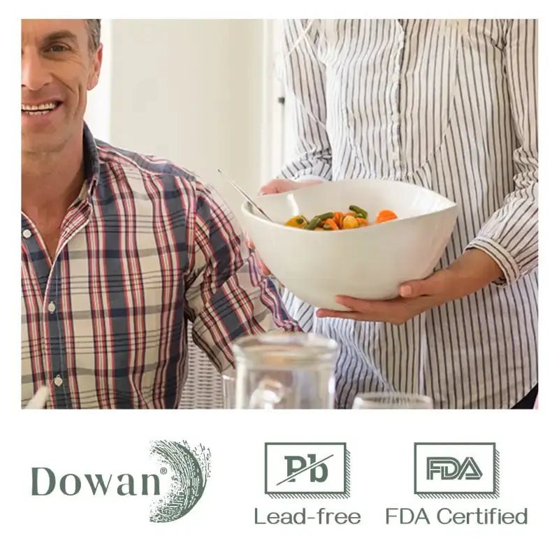 Wedding White Porcelain Large Wavy Bowls - Set of 2 - Thumbnail 4