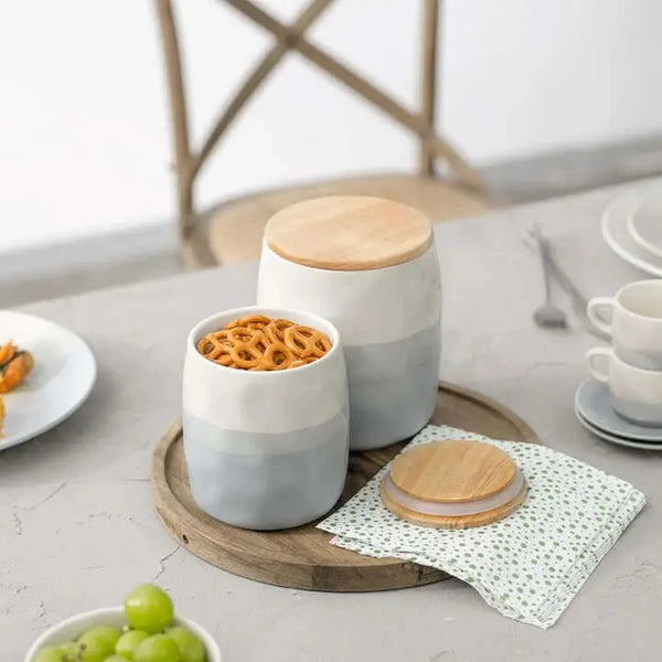 Canister with Wood Lid