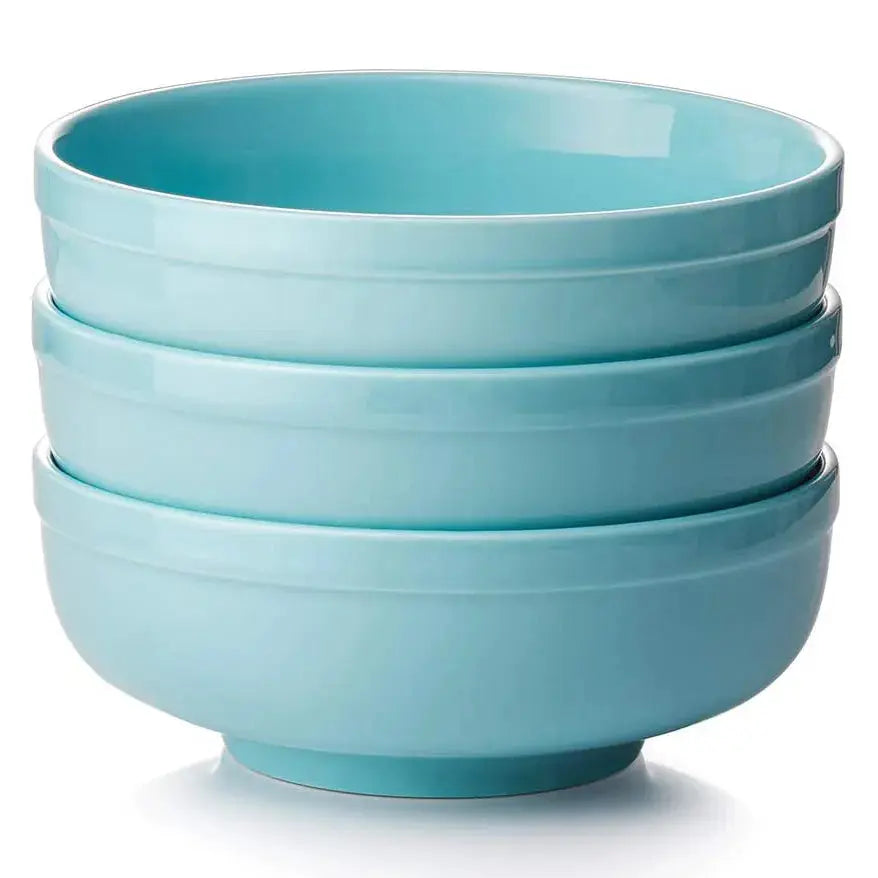 Light-Blue-Ceramic-Soup-Salad-Pasta-Cereal-Serving-Bowls-Set-Of-3