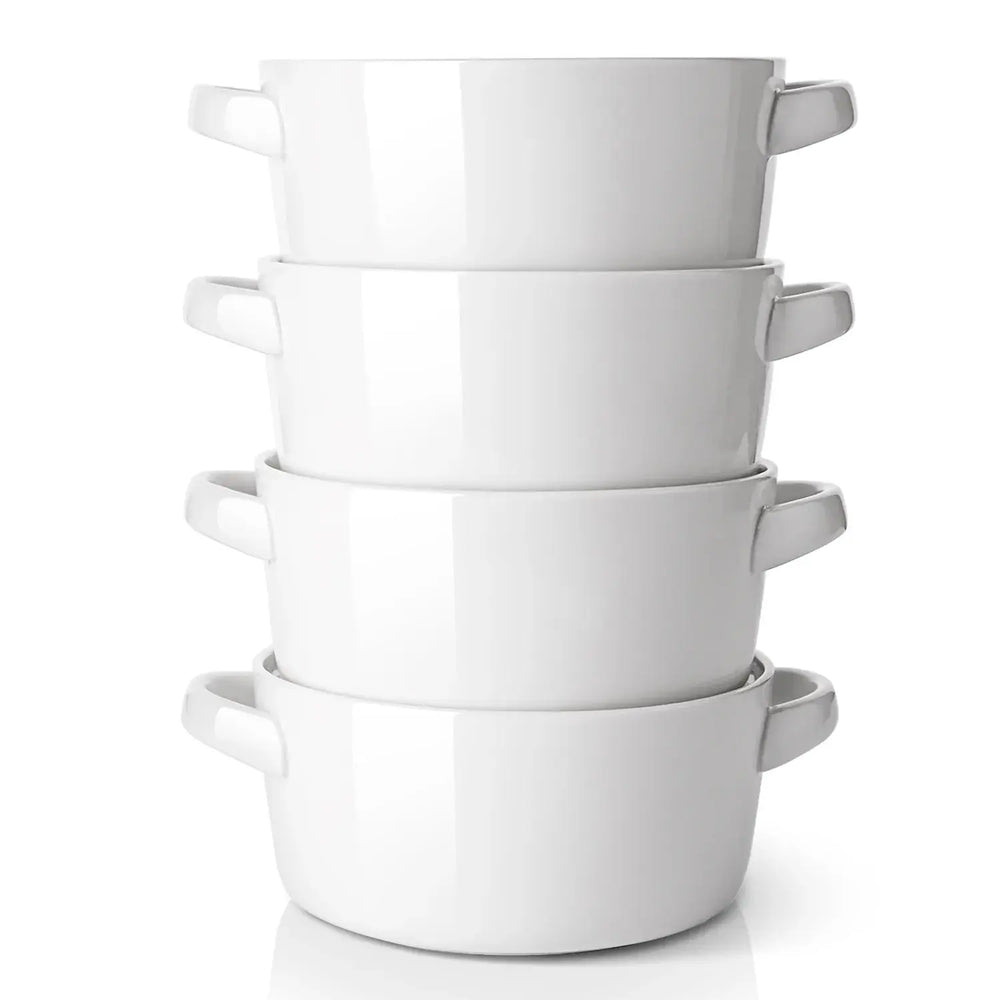 Two Handled Soup Bowls - Blue