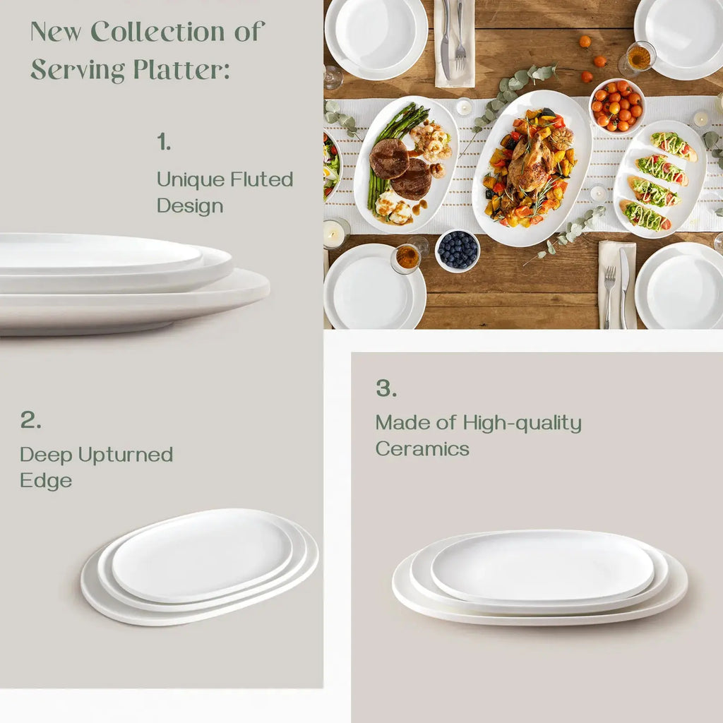 White-Oval-Mixing-Serving-Platters-Description